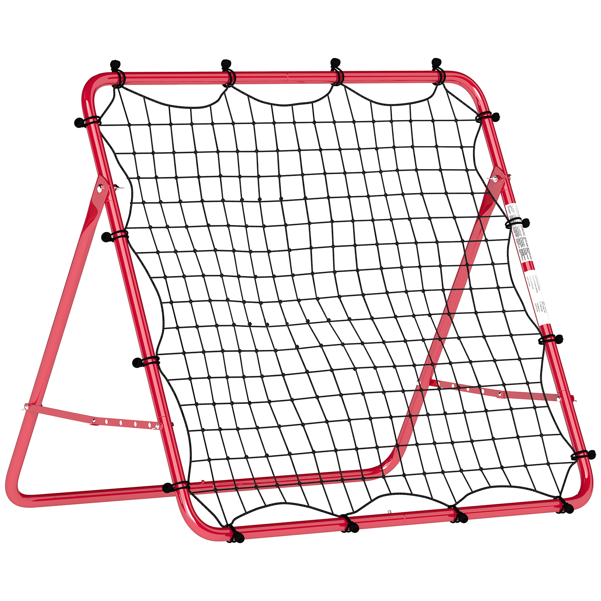 Filet de rebond football pliable réglable 5 angles - acier - 103x72x89cm - rouge