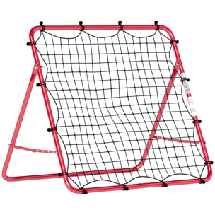 Filet de rebond football pliable réglable 5 angles - acier - 103x72x89cm - rouge