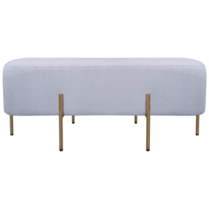 Pouf rettangolare in tessuto grigio chiaro - Kate