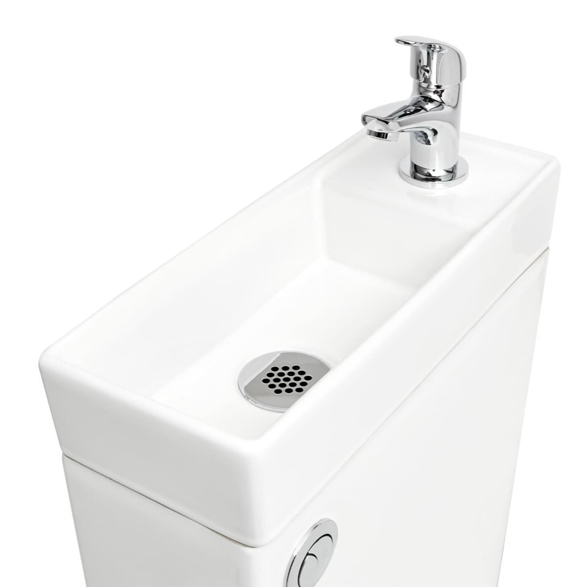 Brevis kit WC à poser sans bride en céramique + robinet eau froide S-Line Pro + tuyau de raccordement Siko (SATBRE34)