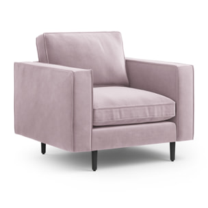 Fauteuil "Alexis" en velours lavande