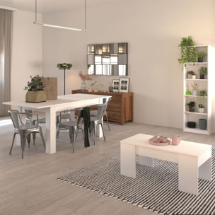 Pack mesa de comedor 140 y mesa de centro Vita Blanco Artik (Blanco Mate)