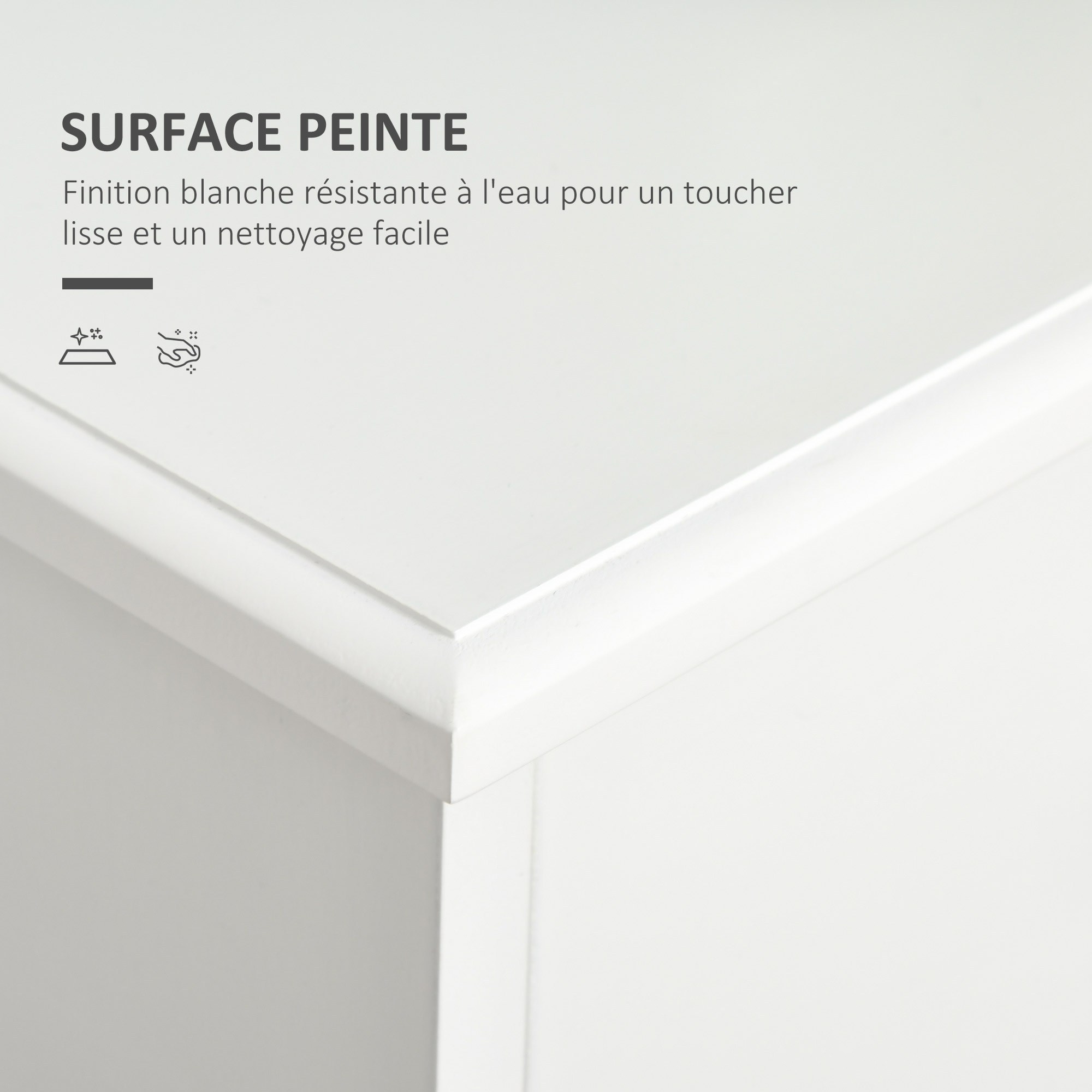 Meuble micro-ondes pour cuisine - tiroir, 3 portes, niche - dim. 90L x 40l x 82H cm - MDF blanc