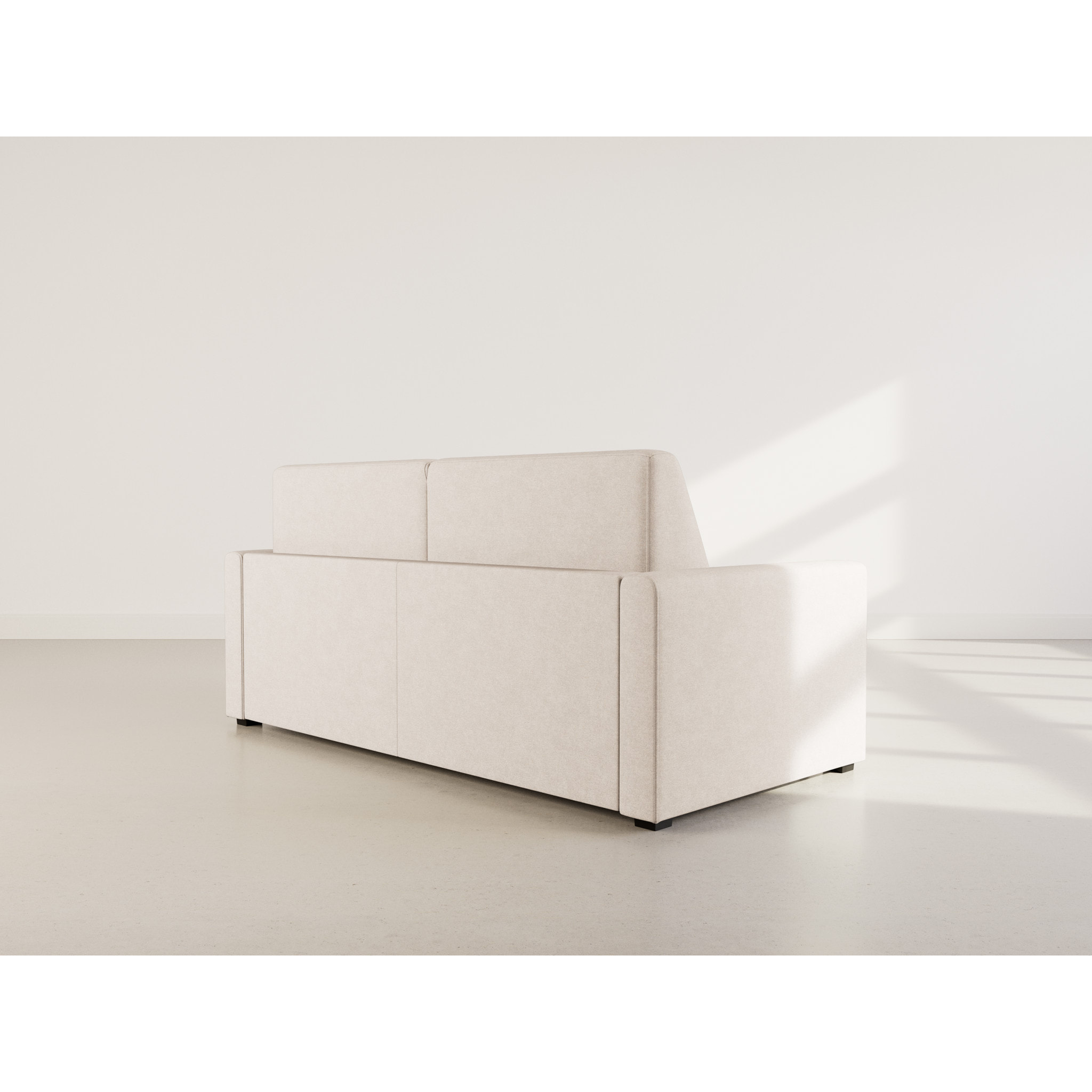 Julia - canapé lit 3 places convertible express couchage quotidien 140 cm matelas 14 cm en tissu - Beige