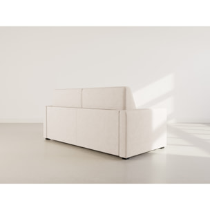 Julia - canapé lit 3 places convertible express couchage quotidien 140 cm matelas 14 cm en tissu - Beige