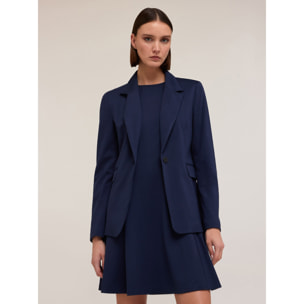 Motivi - Blazer de punto milano con botonadura sencilla - Azul