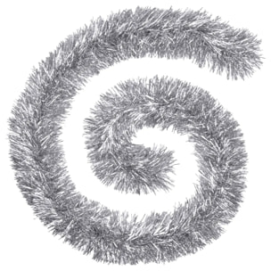 Guirlande de noël "Boa" brin fin argent et blanc 150x8x2m