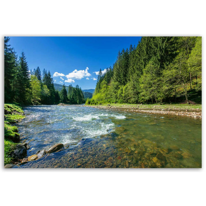 Tableau rivière de montagne lumineuse Toile imprimée