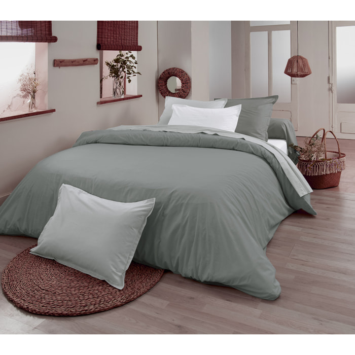 Drap plat en 100% coton biologique - Marron Clair