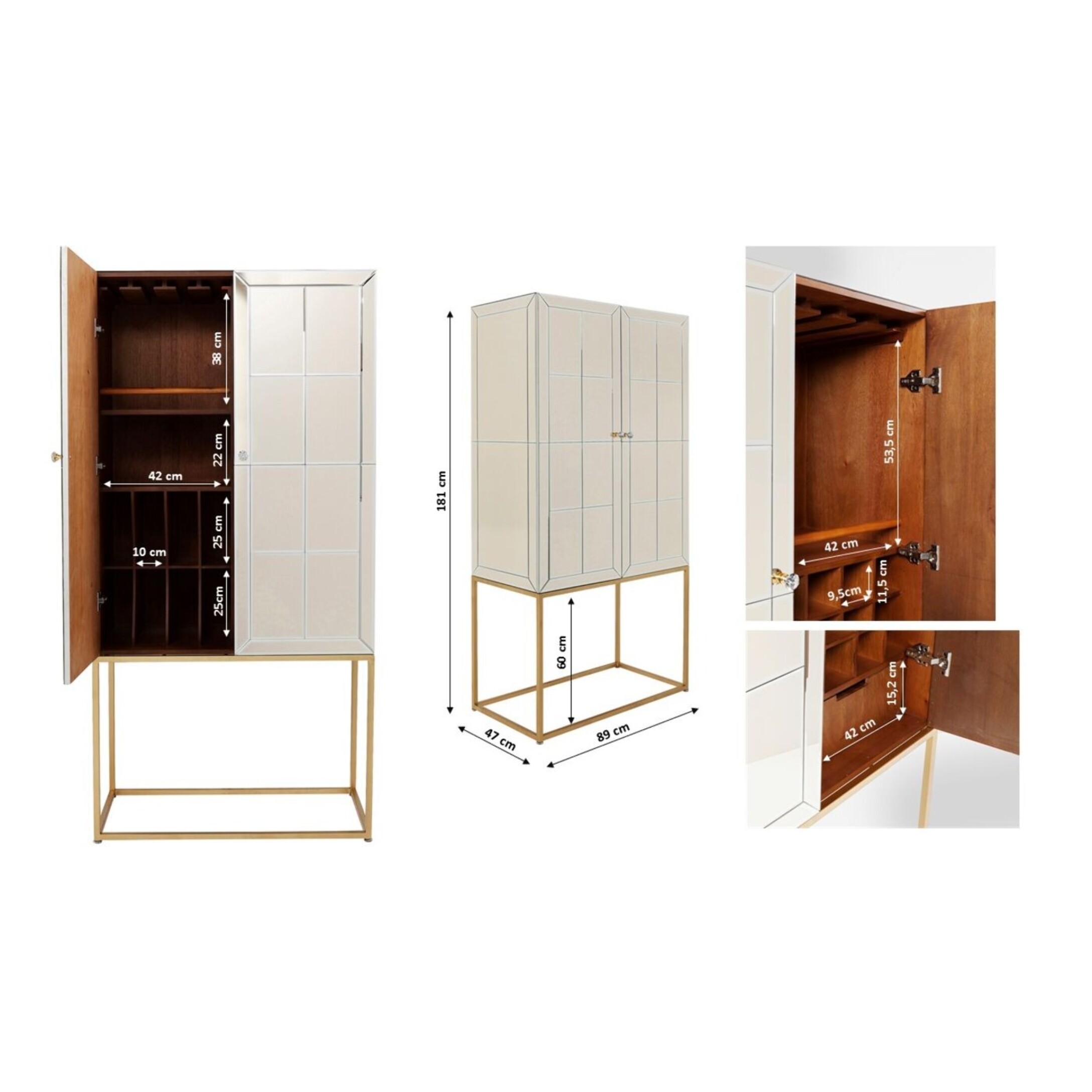 Armoire bar Luxury champagne Kare Design