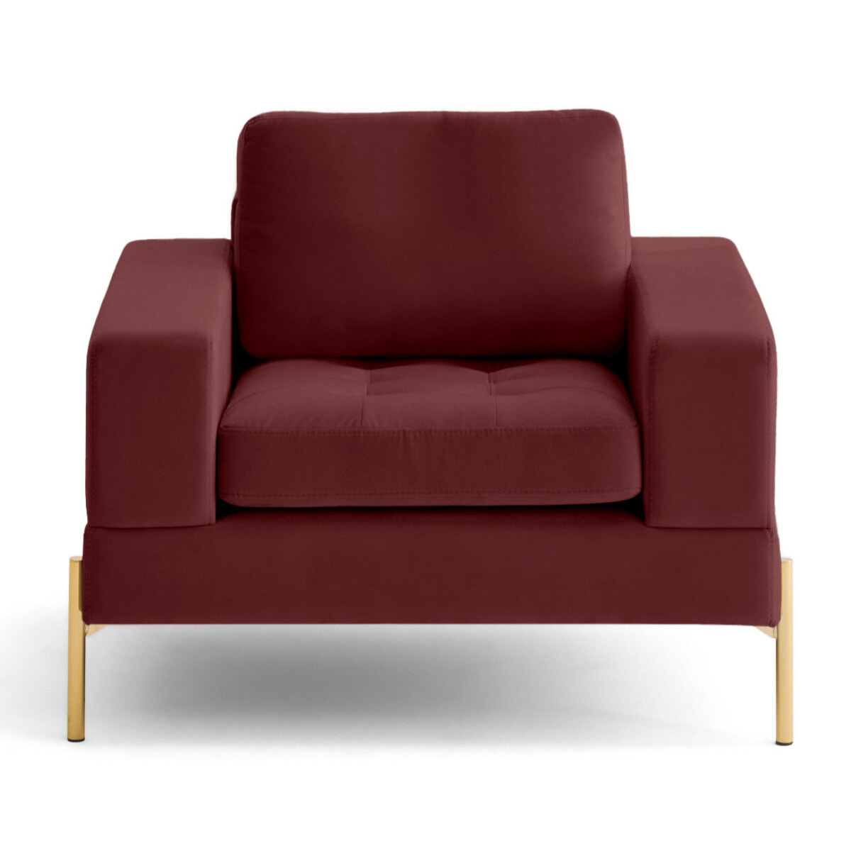 Isaure - fauteuil en velours - Bordeaux