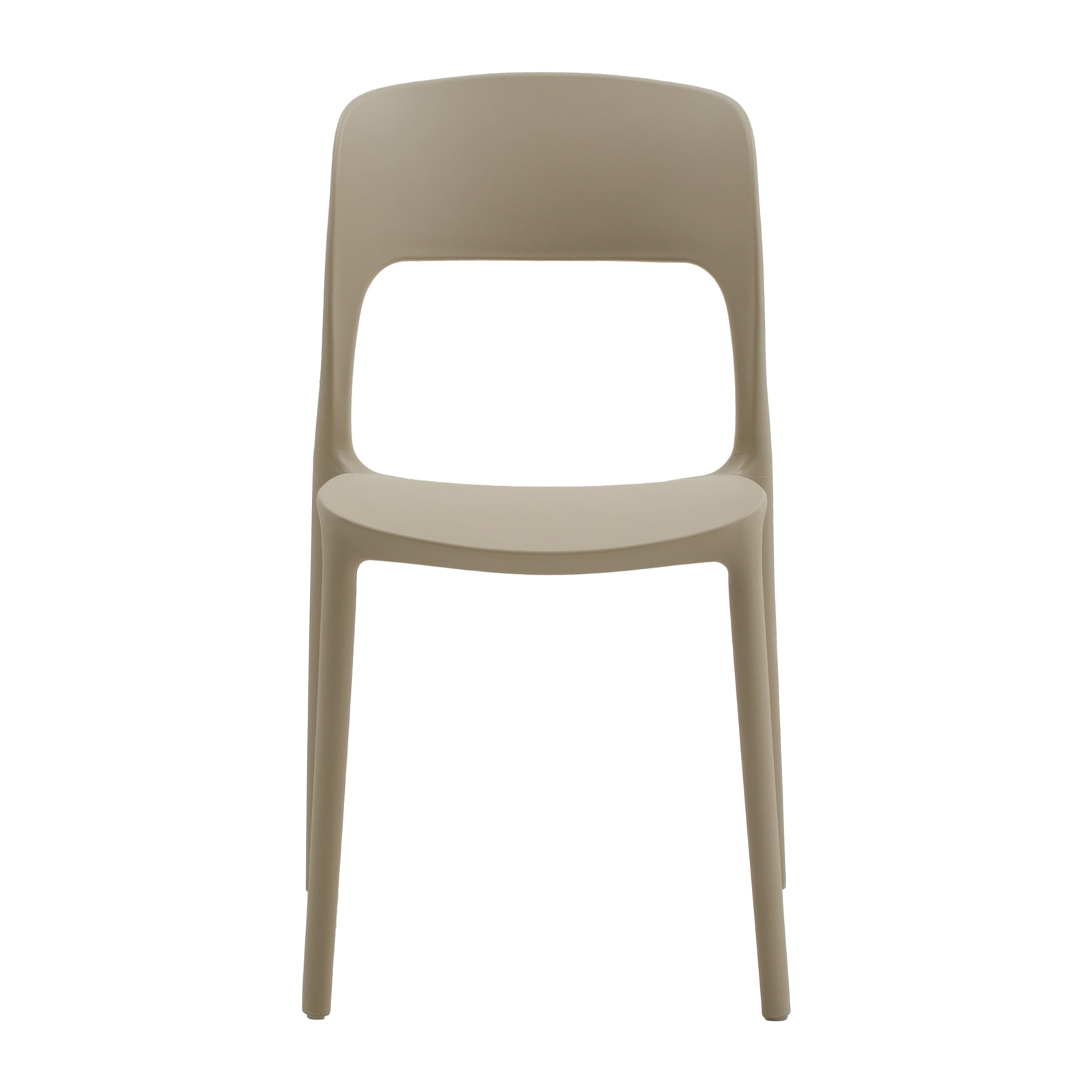 set 2 sedie impilabili in polipropilene beige