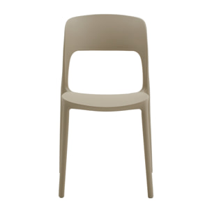 set 2 sedie impilabili in polipropilene beige