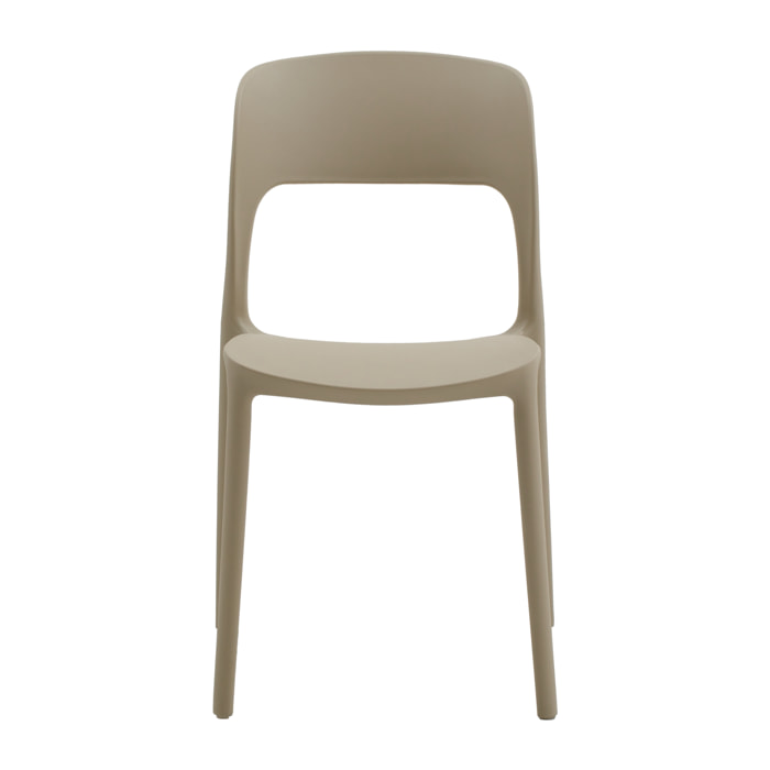 set 2 sedie impilabili in polipropilene beige