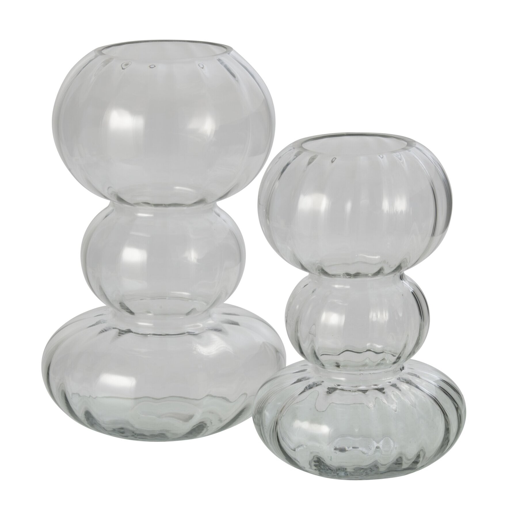 J-Line Vase Bulle Rond Verre Transparent Large