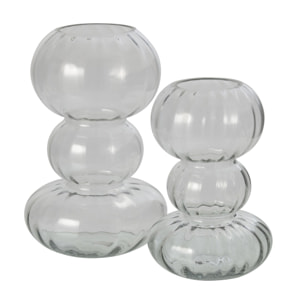 J-Line Vase Bulle Rond Verre Transparent Large