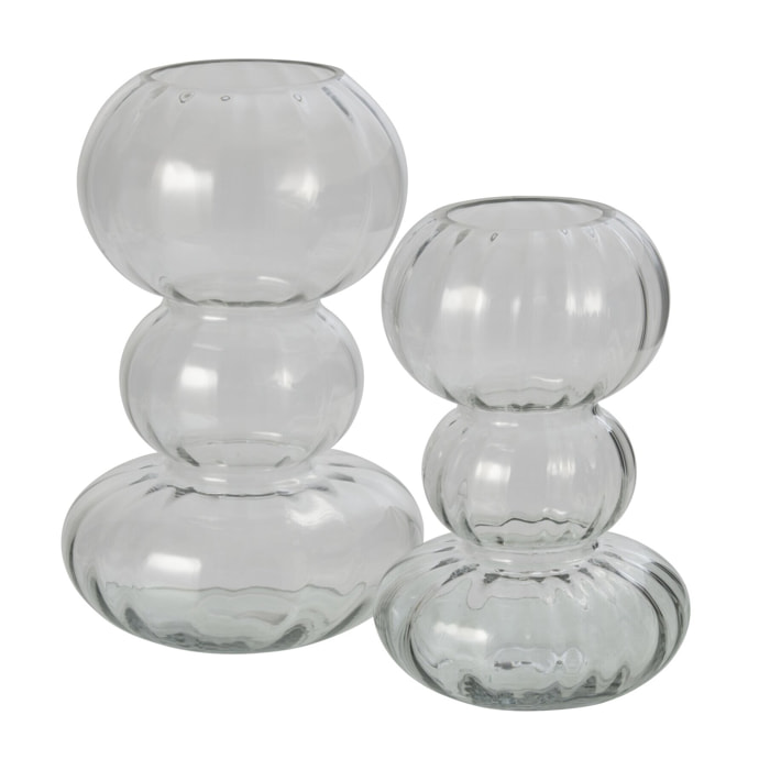 J-Line Vase Bulle Rond Verre Transparent Large