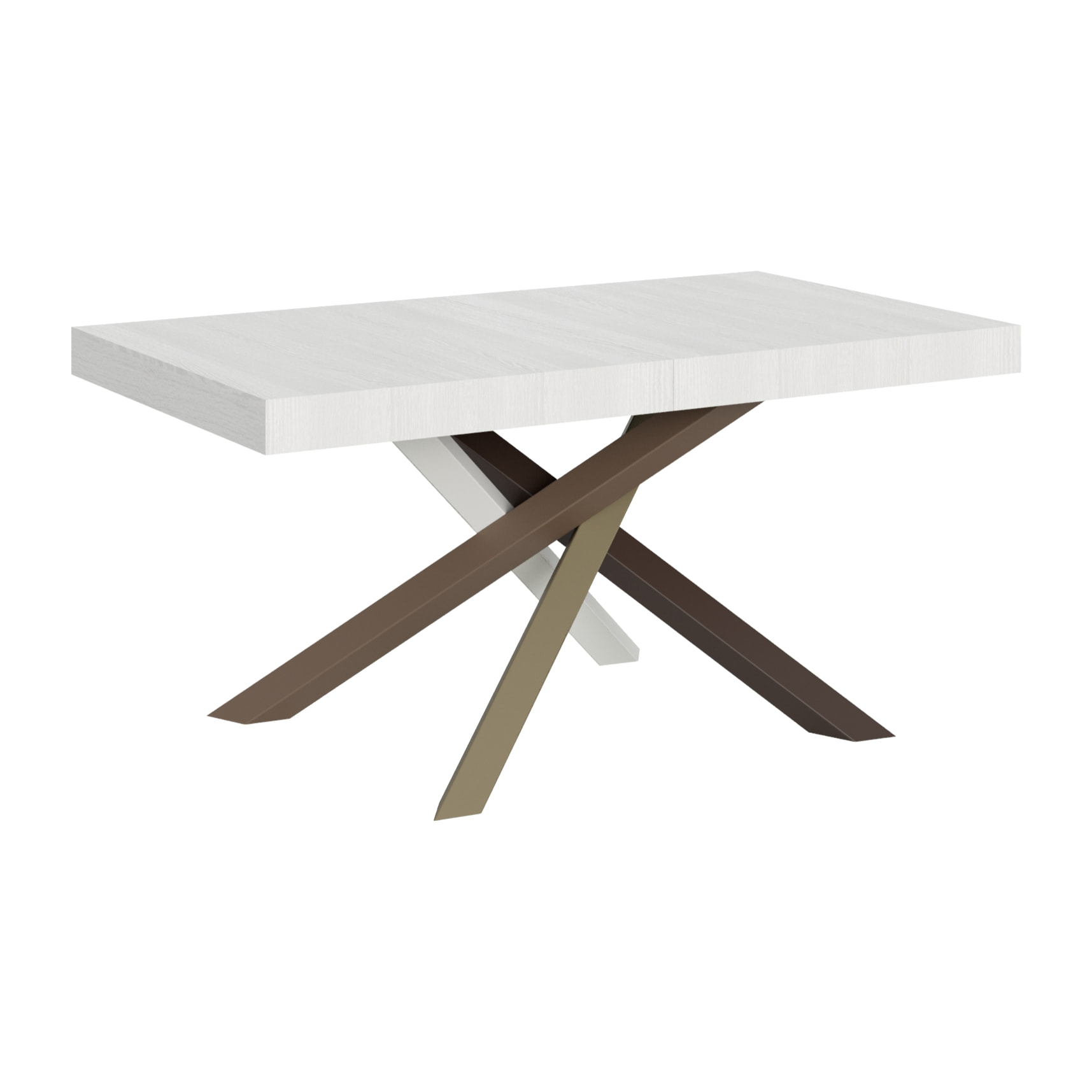 Table extensible 90x160/264 cm Volantis Frêne Blanc cadre 4/C