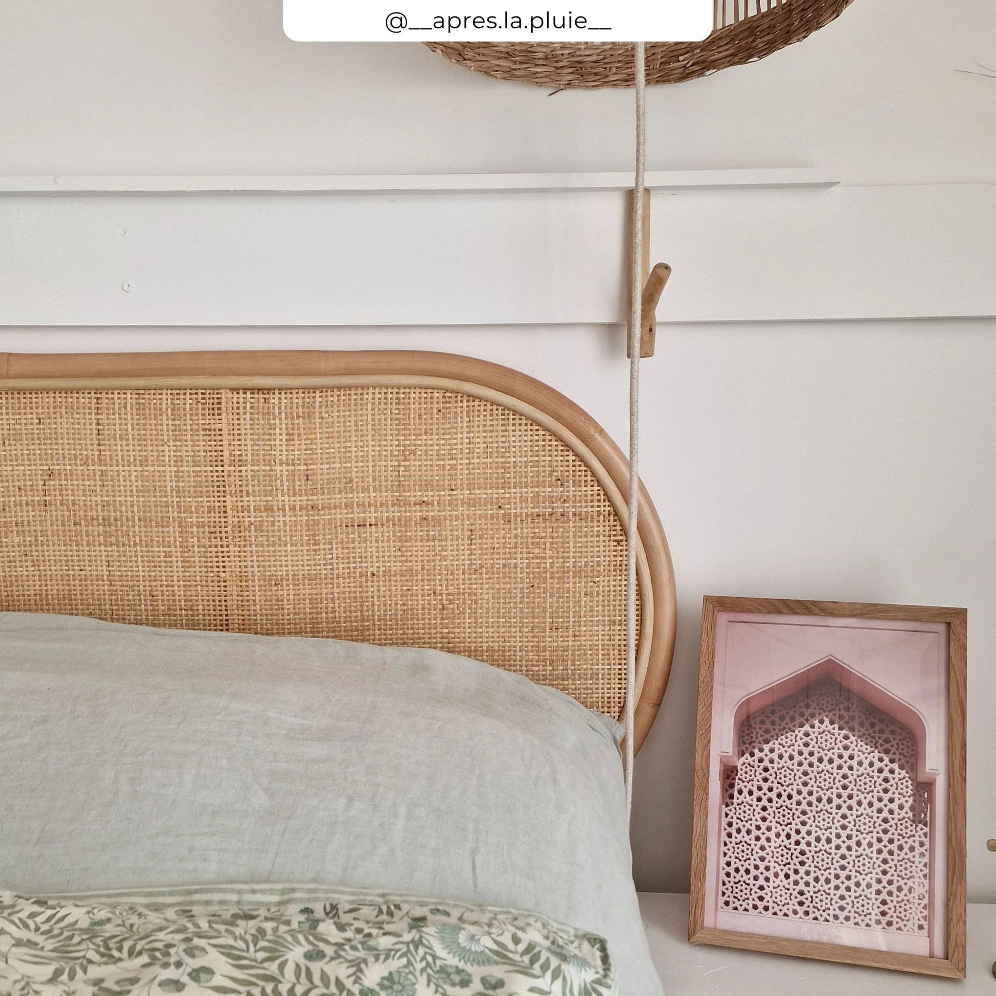 Tête de lit en rotin naturel 140 cm - Navahino