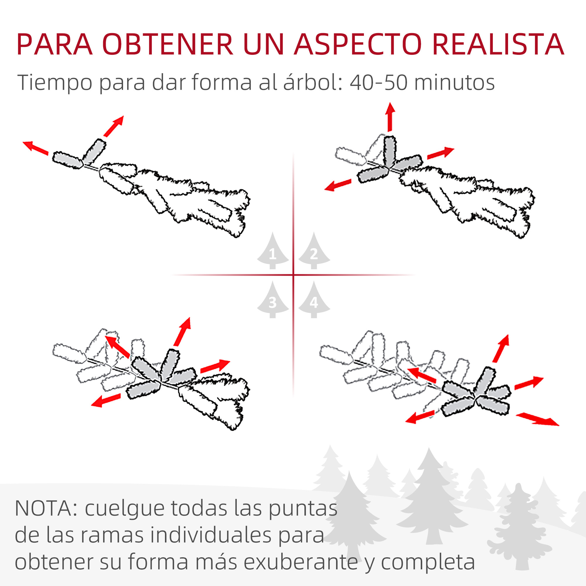 Árbol de Navidad 225 cm Nevado Artificial con 1083 Puntas de PVC Base Plegable y Soporte de Metal Decoración Navideño para Interiores 140x140x225 cm Verde y Blanco