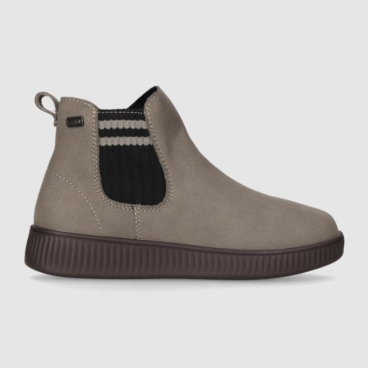 Botines de Piel - Taupe - Tacón: Bajo