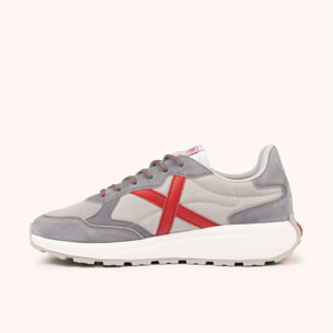 Zapatilla Urbana en Gris y Rojo con Suela de Volumen MUNICH BABEL 15