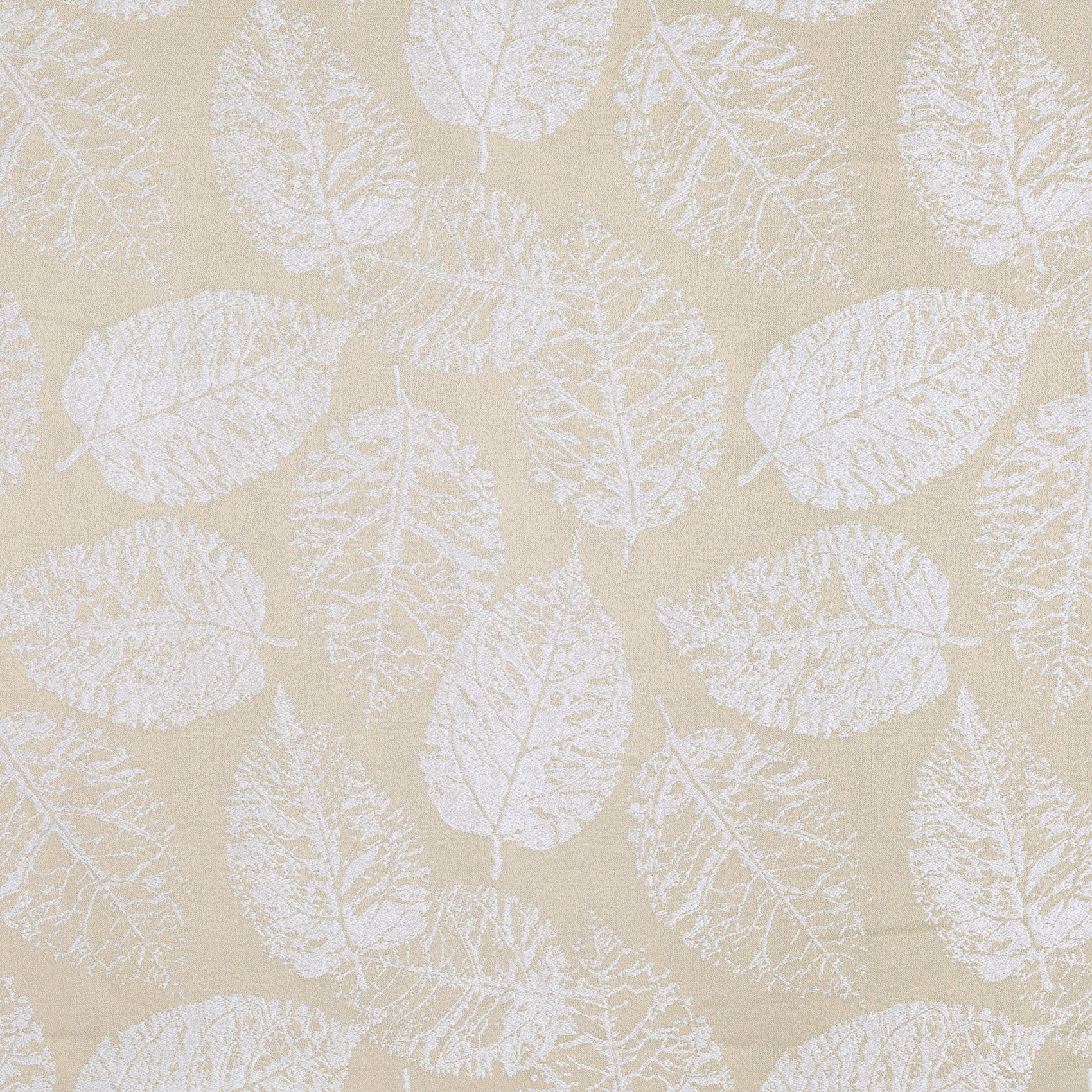 Rideau à Oeillets Motif Feuillage avec Relief - Blanc