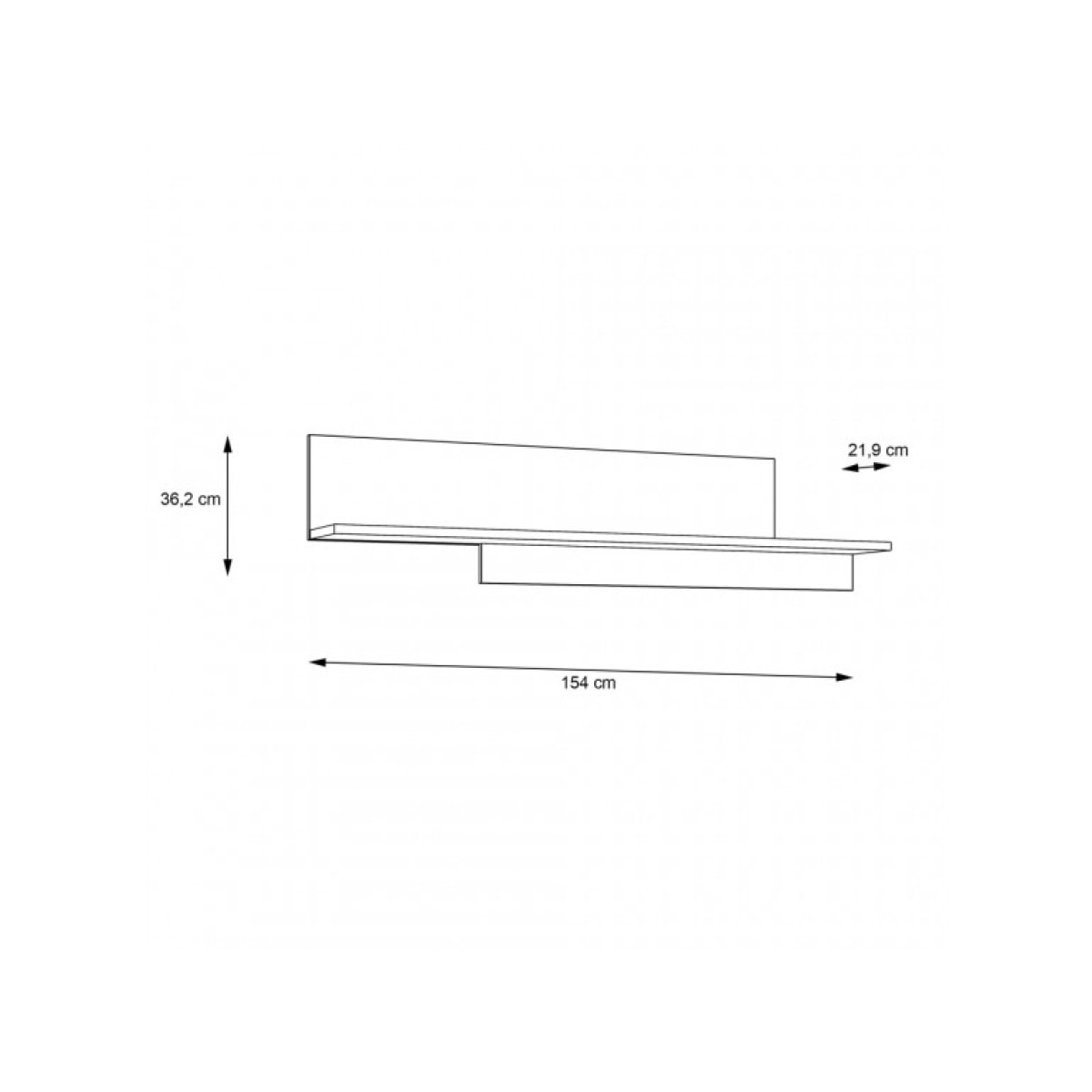 Etagère en bois effet chêne et noir style industriel L154cm - YAL