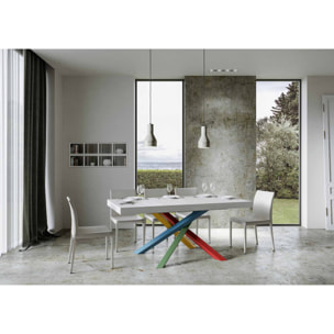 Mesa extensible 90x160/264 cm Volantis Fresno Blanco estructura multicolor 4/B