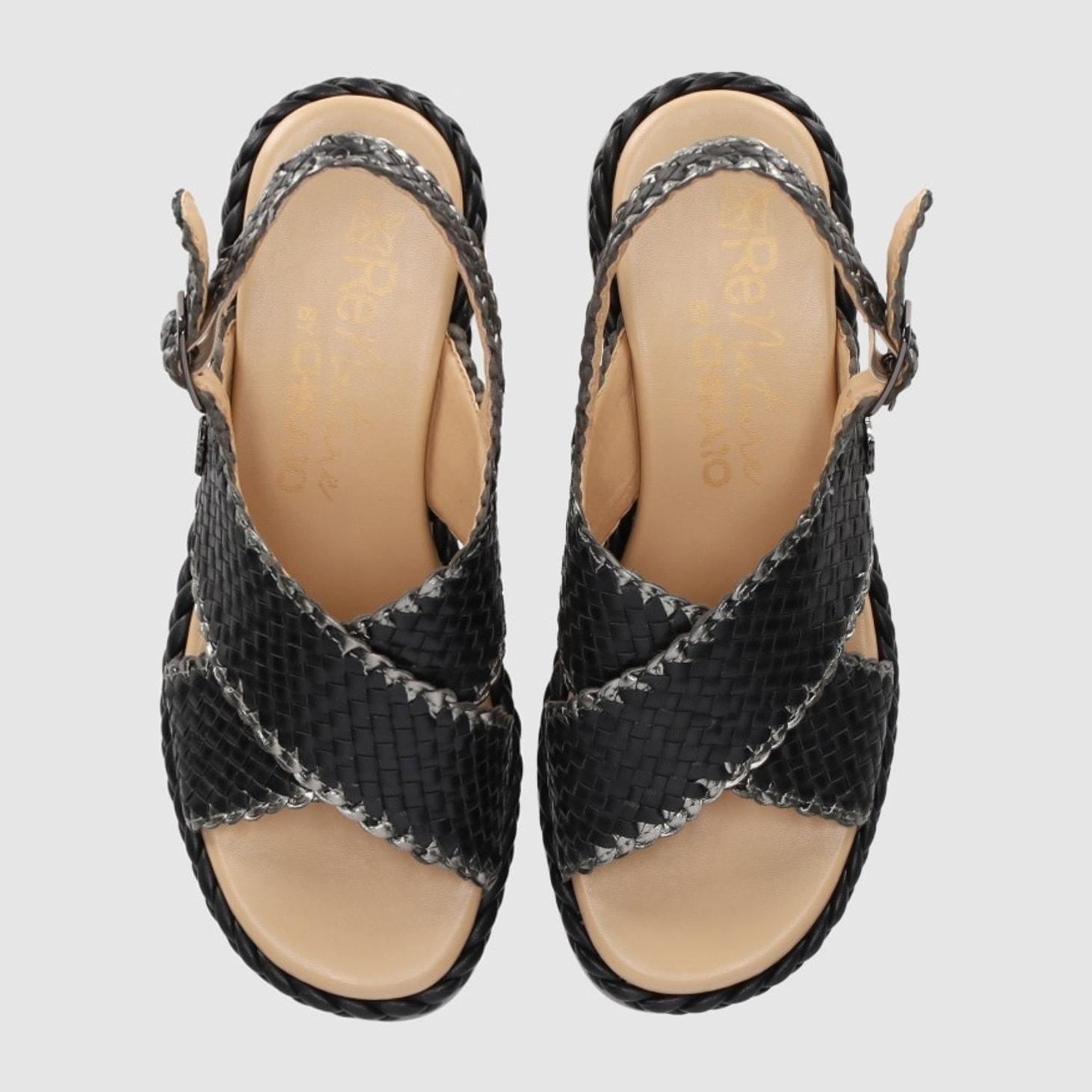 Sandalias de Piel - Negro - Tacón: 5 cm
