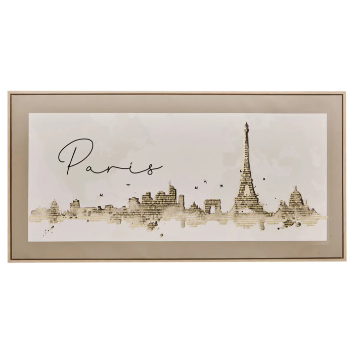 Toile imprimée encadrée Marlow noir et blanc 116x58cm