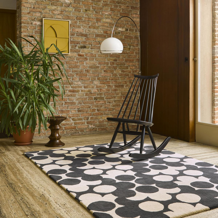 Tapis salon et chambre fait à la main en laine motif seventies