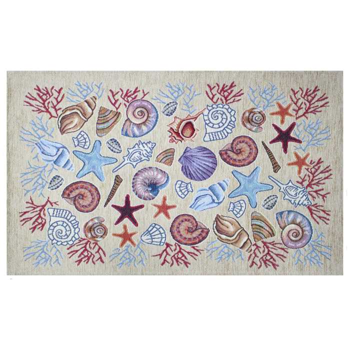 TAPPETO DA CUCINA CONCHIGLIE CAMOSCIO CON FONDO ANTISCIVOLO