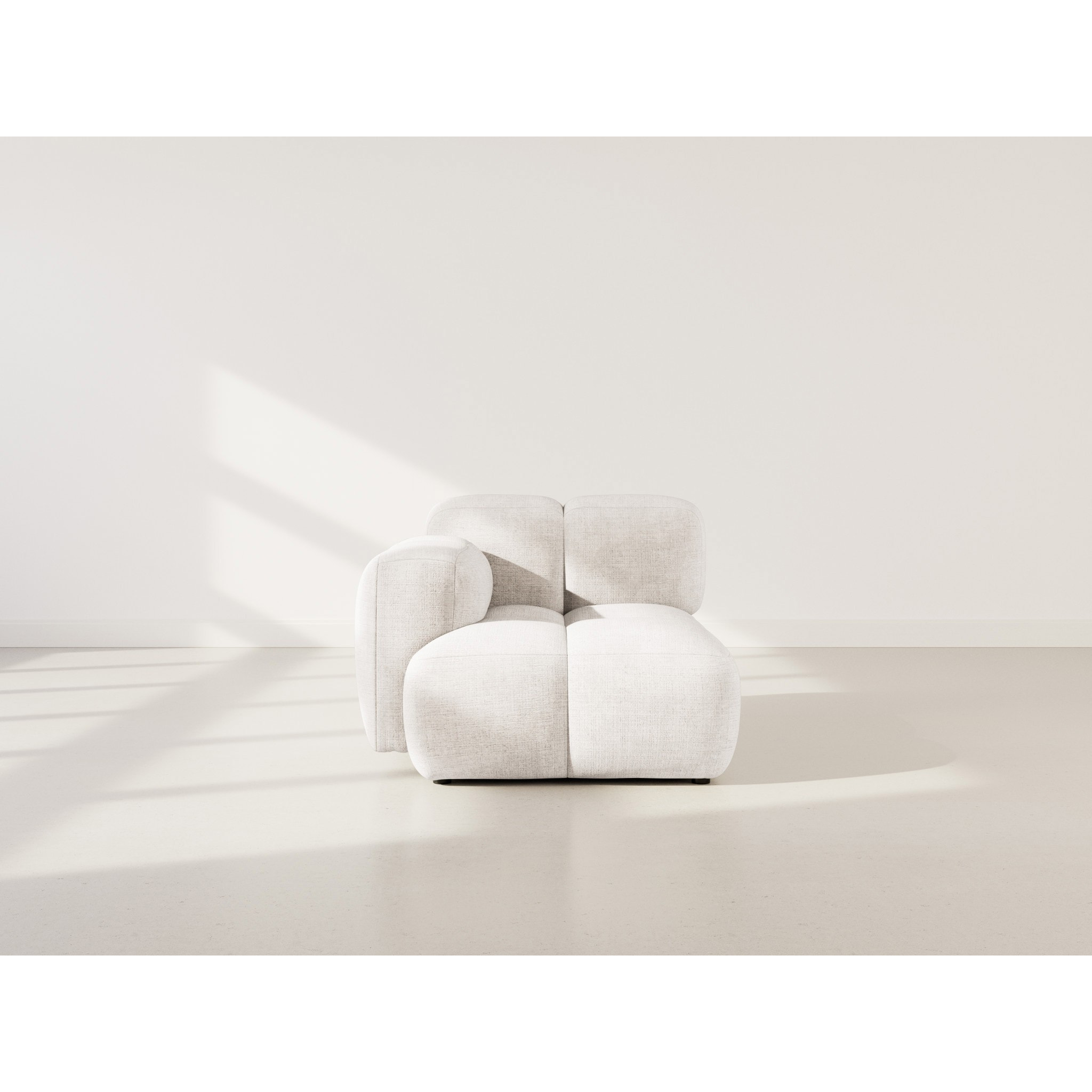 Grace - module d'assise gauche en velours texturé - Beige