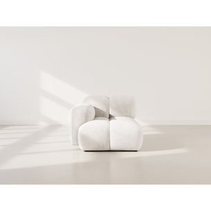 Grace - module d'assise gauche en velours texturé - Beige
