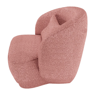 Fauteuil design bouclé rose