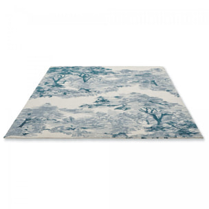 Tapis salon et chambre fait à la main en coton motif floral MADE
