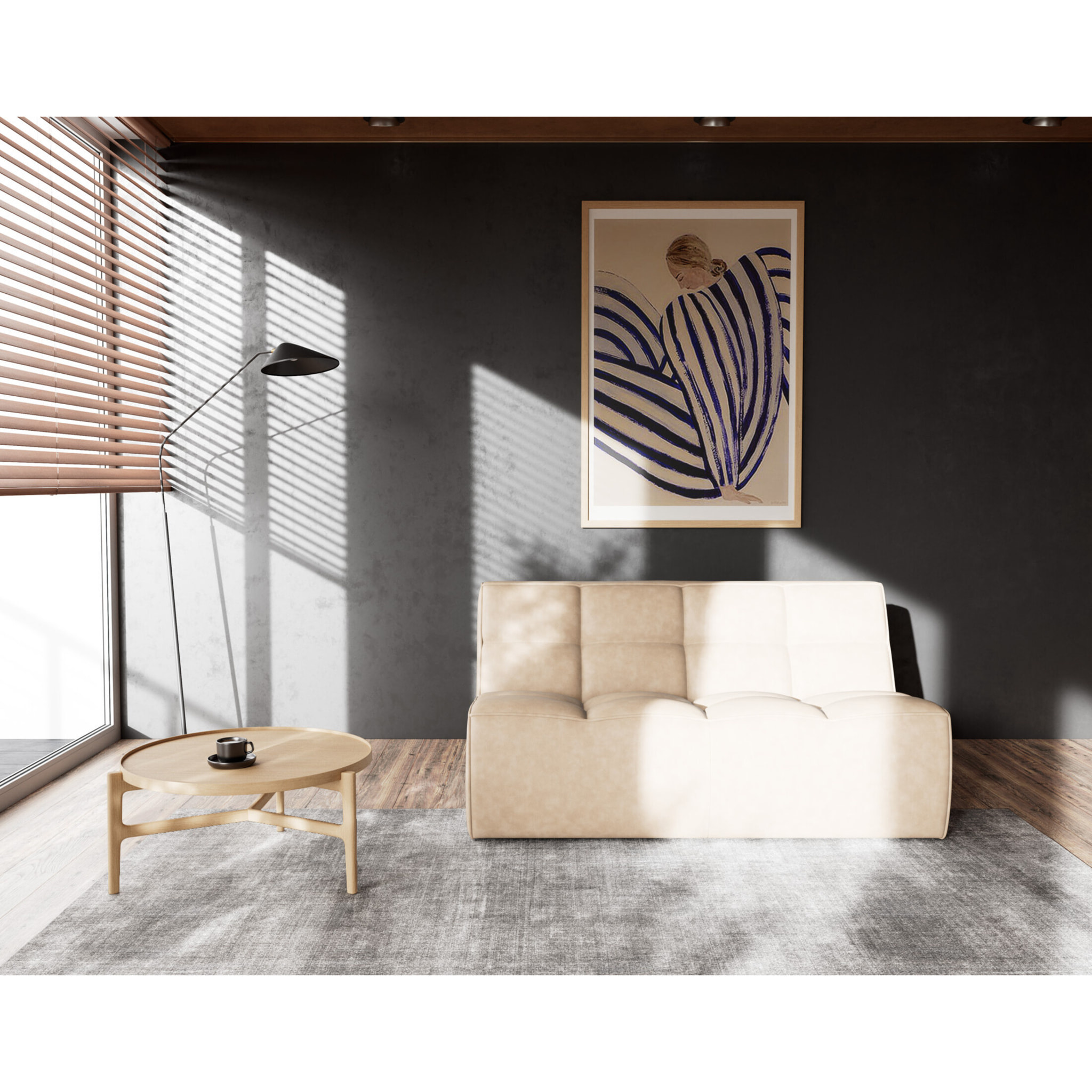 Alya - canapé 2 places en simili - Beige