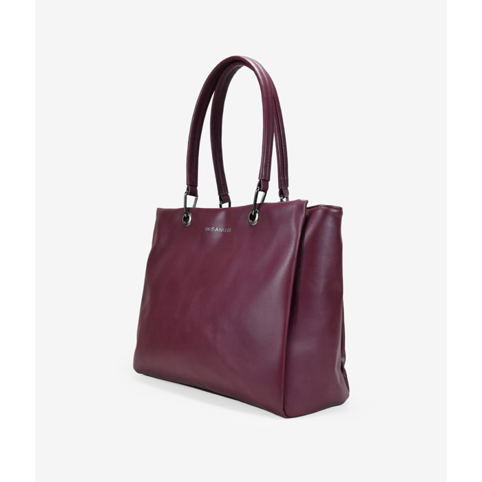 Bolso shopper burdeos para portátil