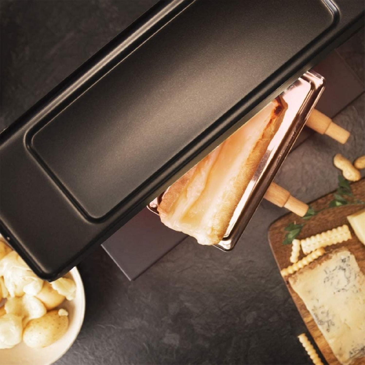 Cecotec Raclette traditionnelle Cheese&Grill 6000 Black. Puissance de 600W, Fonc