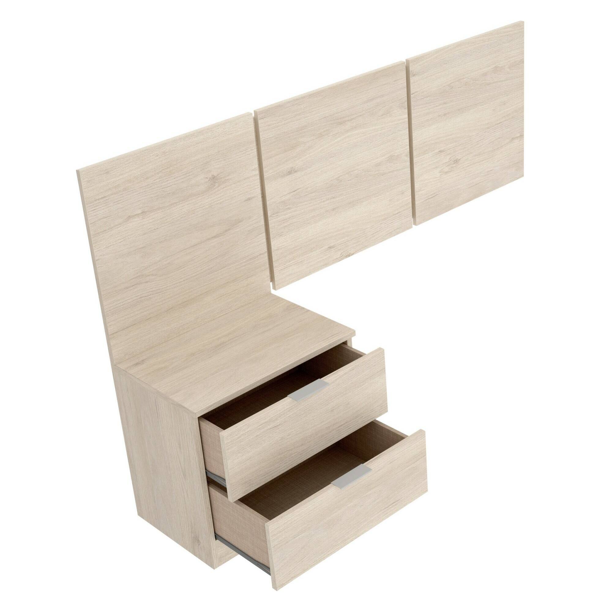 Testiera letto Chanhom, Spalliera, Testata per camera da letto, Poggiatesta, 157x34 h96 cm, Rovere