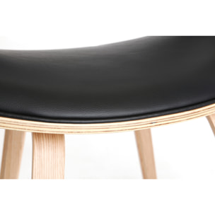 Chaise design noir et bois clair ARAMIS