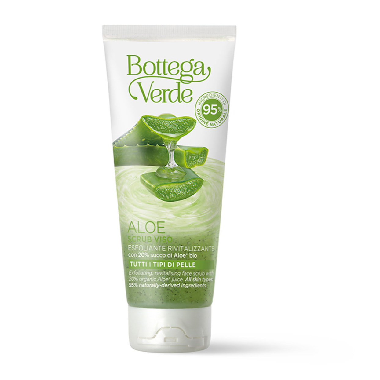 Aloe - Scrub viso - esfoliante rivitalizzante - con 20%* di succo di Aloe bio - tutti i tipi di pelle