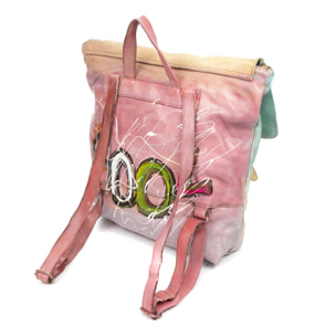 Antillo zaino donna. Pelle autentica finitura Sauvage dipinta a mano