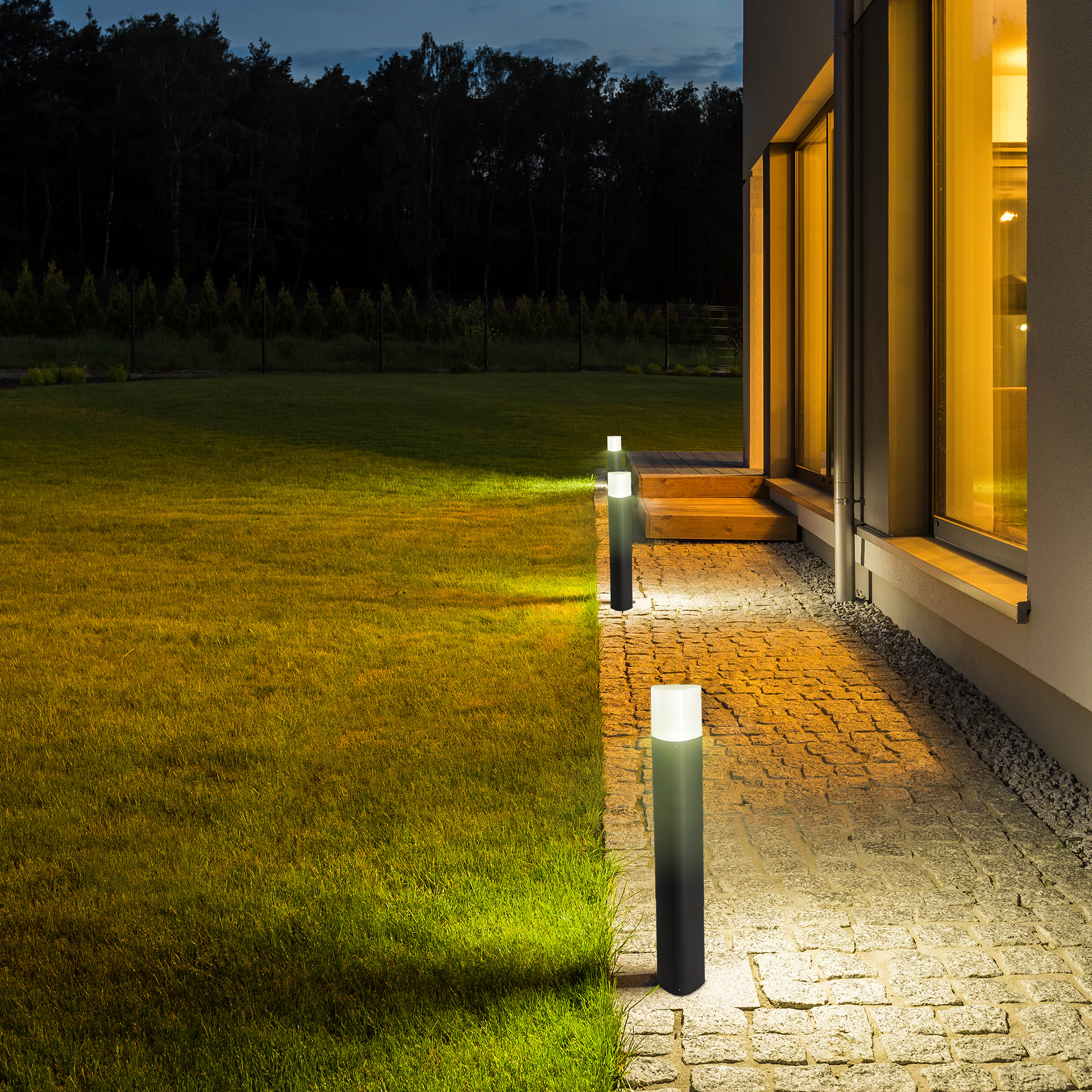 FORLIGHT Baliza Ip44 Mandela 800Mm E27 23W Gris Urbano 1500Lm