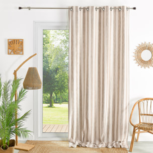 Rideau 100% coton larges rayures LOURMARIN - Beige