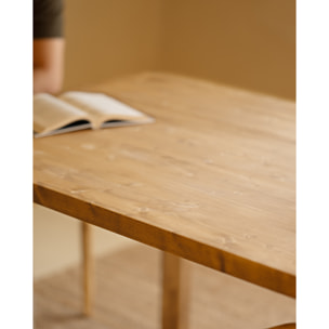 Mesa de comedor de madera maciza en tono roble medio de varias medidas