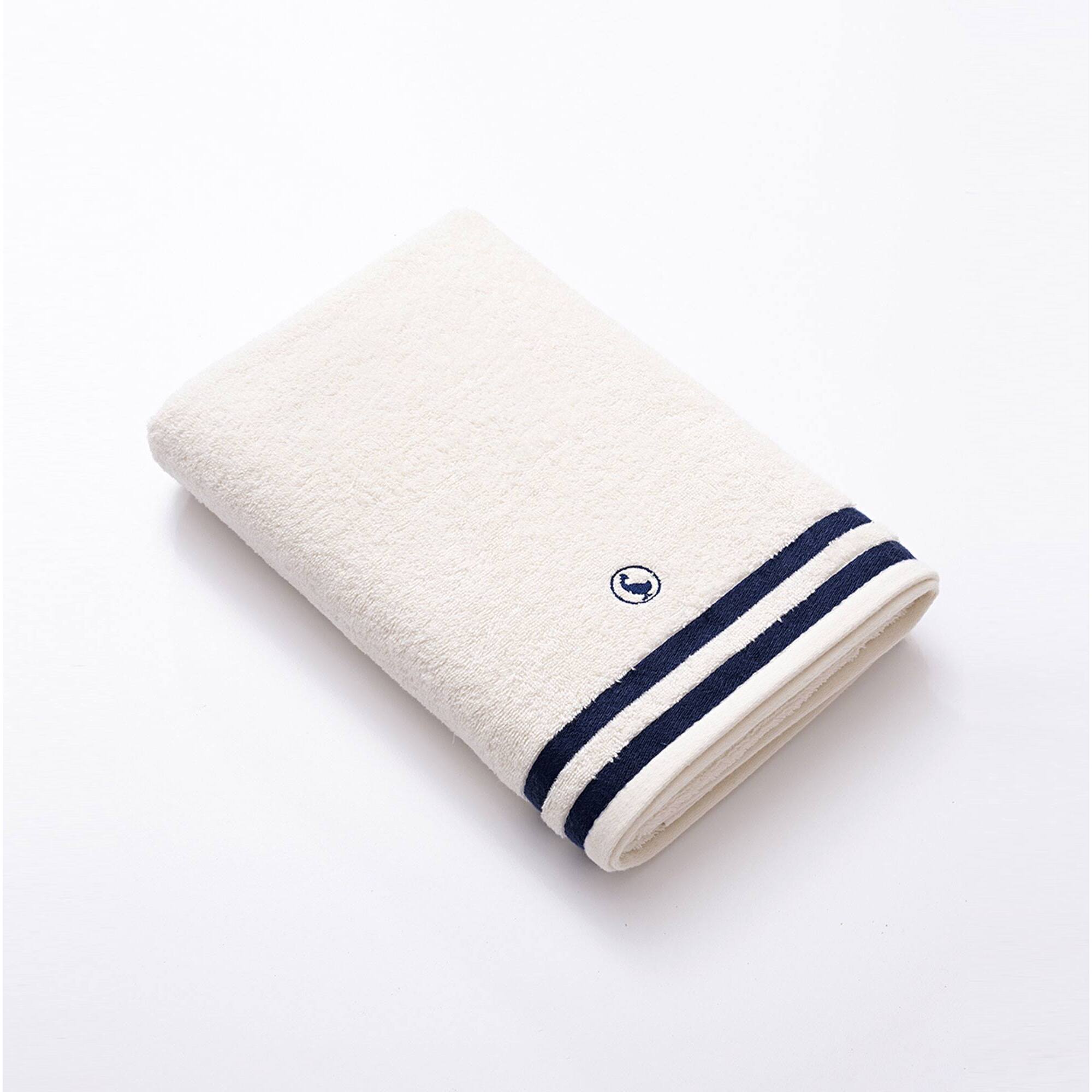 Set de 2 toallas de ducha en color blanco crudo 70x140cm 100% algodón 500gsm el ganso