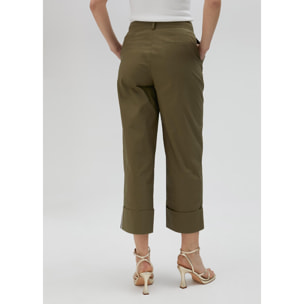 Pantaloni popeline orlo risvolto