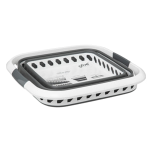 Cesta retráctil blanco gris 40l